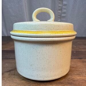 Garden Festival Hearthside Vintage Speckled Stoneware Sugar Bowl & Lid Japan